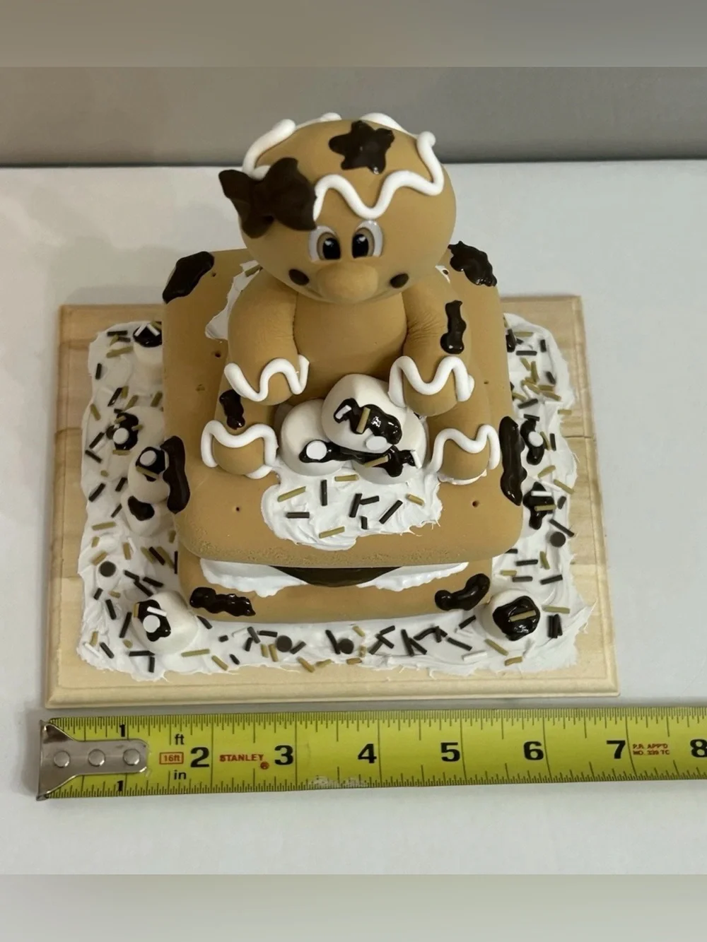 Whimsical Fake Gingerbread S’mores Display Table Accent Handmade